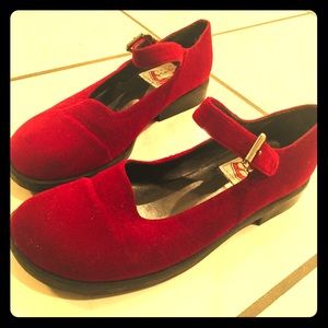 Velvet Red Mary Janes American Eagle Sz 8